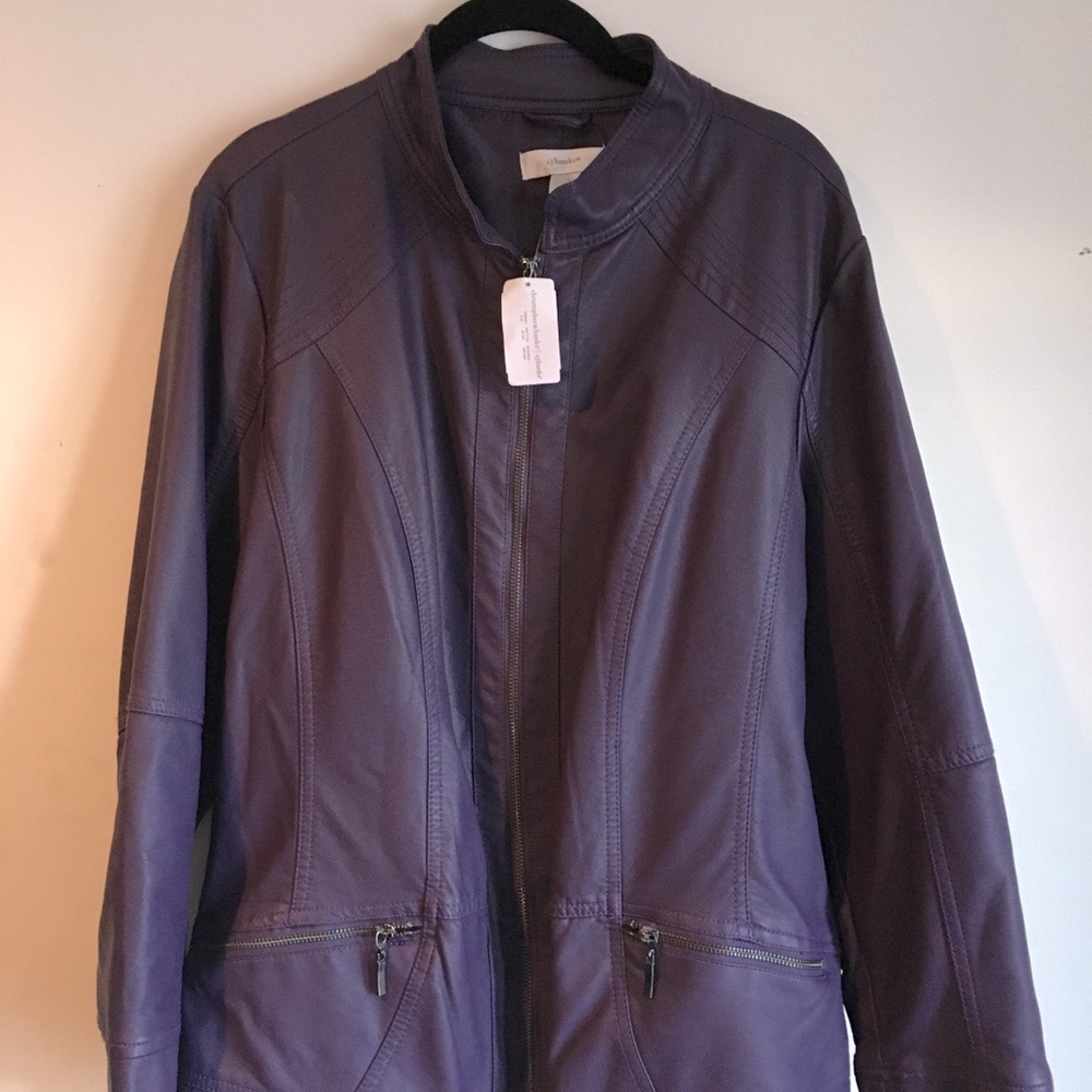 Purple Faux Leather Jacket